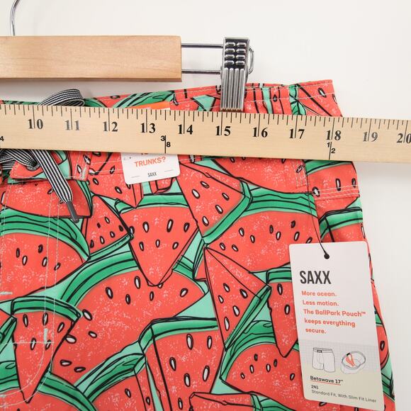 SAXX Swim Trunks Red Green Watermelon Print Betawave 2N1 Cooling Liner 36 NWT - Picture 6 of 15
